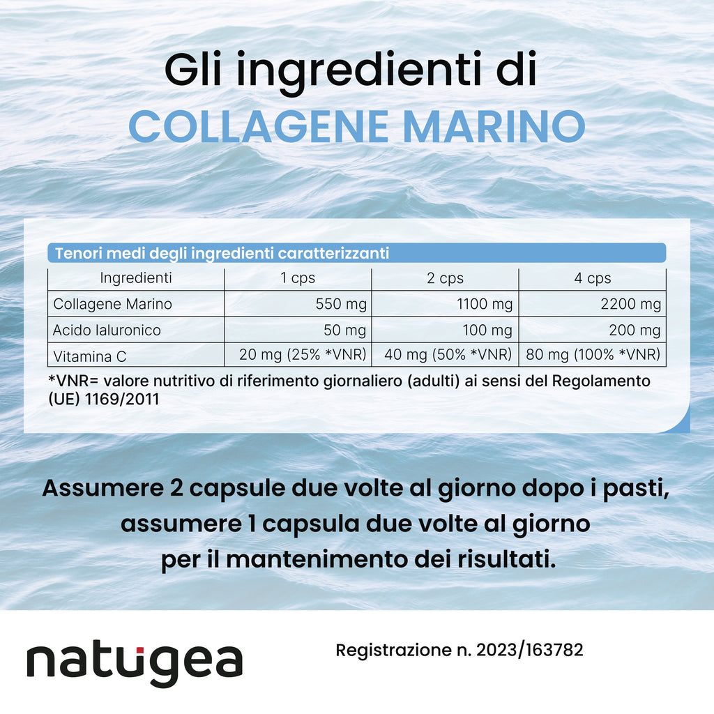 Collagene marino Peptan® con acido ialuronico e vitamina C