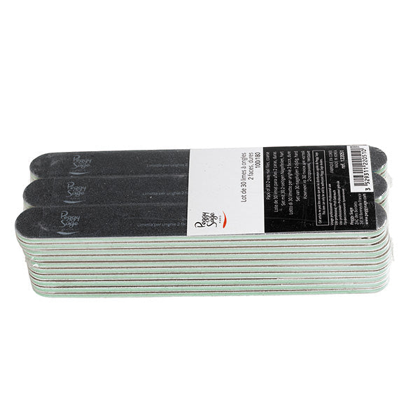 Peggy Sage Lotto 30 Limette per Unghie 2 Facce 100/180, Nero
