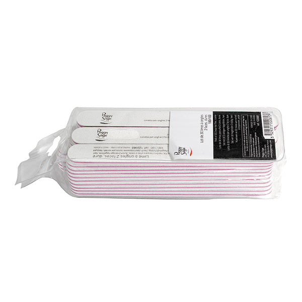 Peggy Sage Lotto 30 Limette per Unghie 2 Facce 100/100,BIANCO