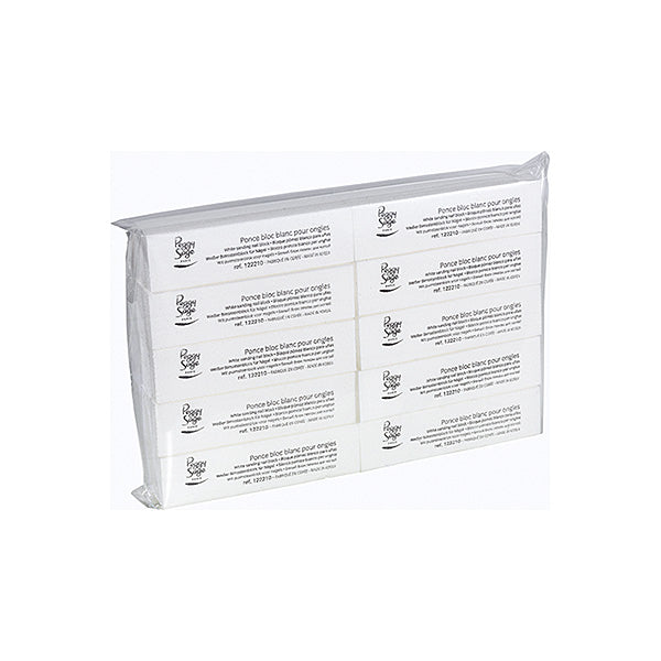 Peggy Sage Blocco Pomice Bianco per Unghie X 10