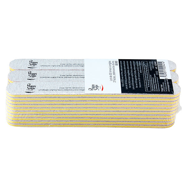 Peggy Sage Lotto 30 Limette per Unghie 2 Facce, 80/80 Zebra