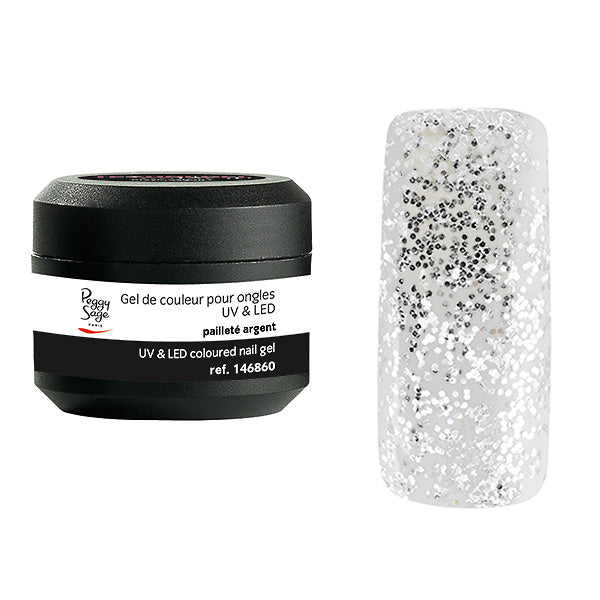 Peggy Sage Gel Uv&led Colorato per Unghie Paillete Argent 5G
