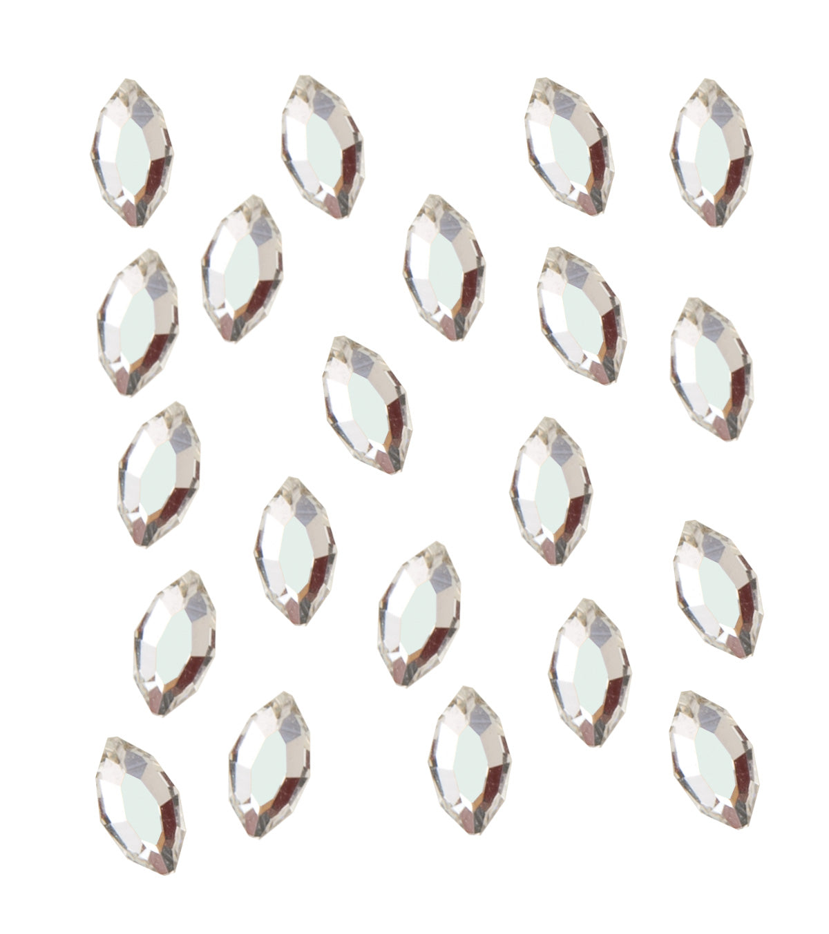 Peggy Sage 20 Strass per Unghie Ovale Sfilata Argento 4 X 2 Mm