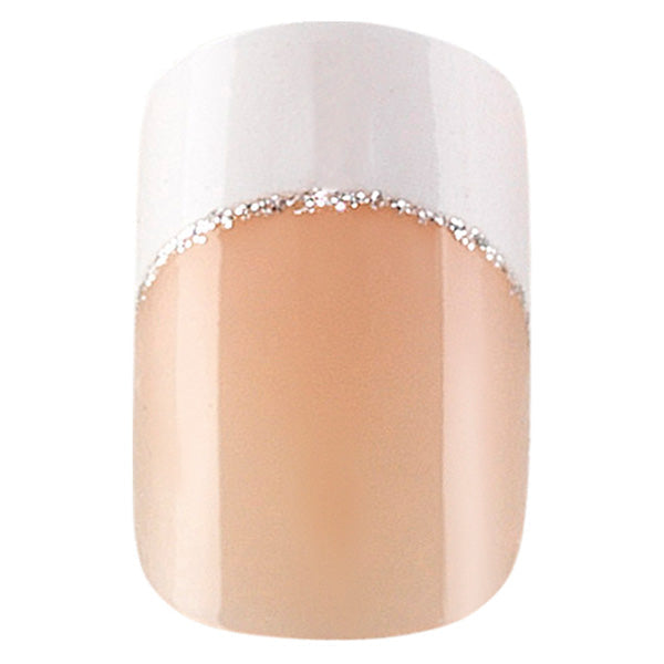 Peggy Sage Set 24 Unghie Finte Idyllic Nails - Silver French