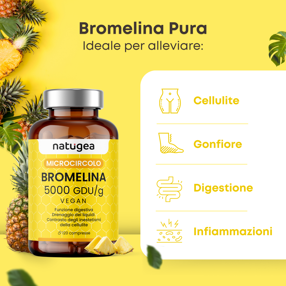 Bromelina 5000 GDU/g · 120 compresse