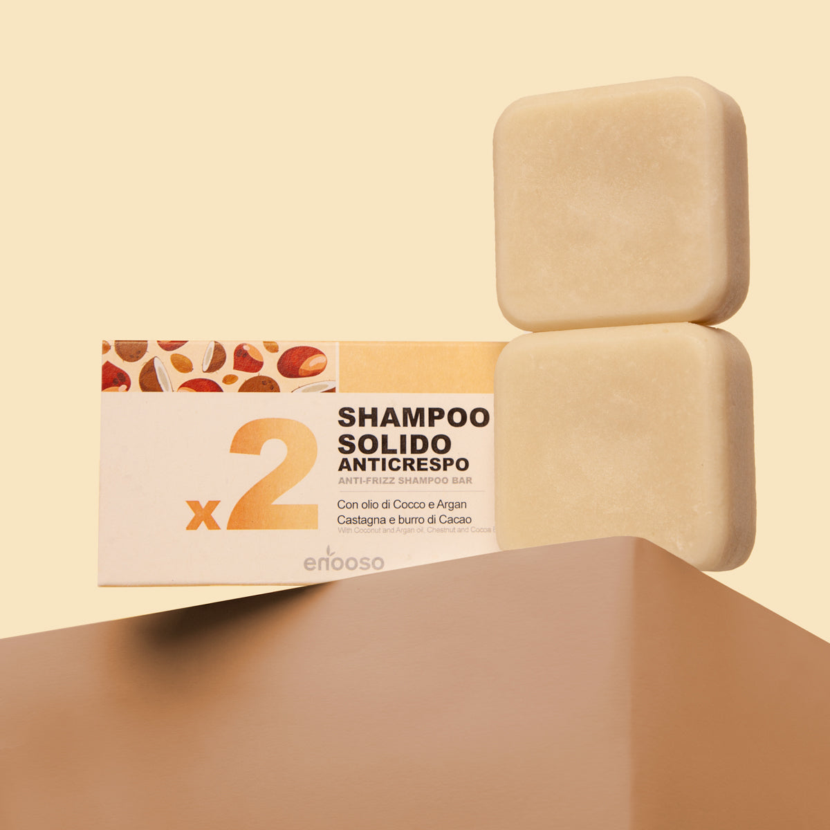 Shampoo Solido Anticrespo per Capelli Secchi o Ricci x2