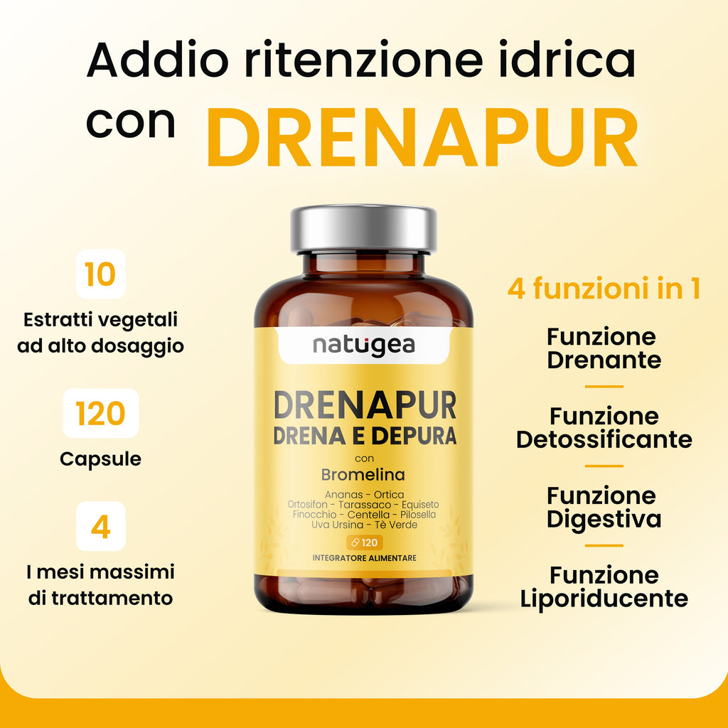 Ananas, centella, ortosifon e tarassaco · 120 capsule