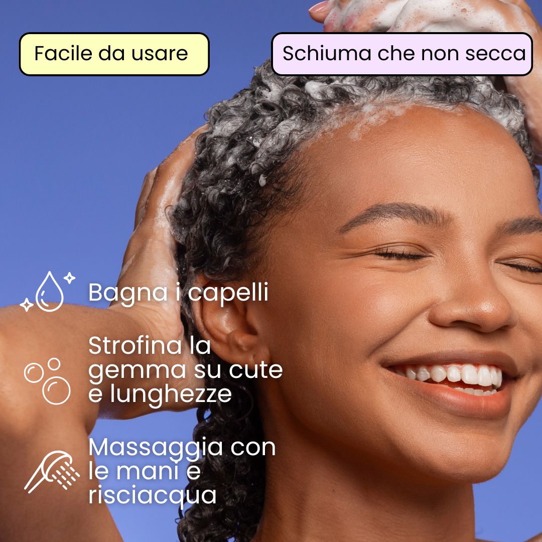 Shampoo Solido Anticrespo per Capelli Secchi o Ricci x2
